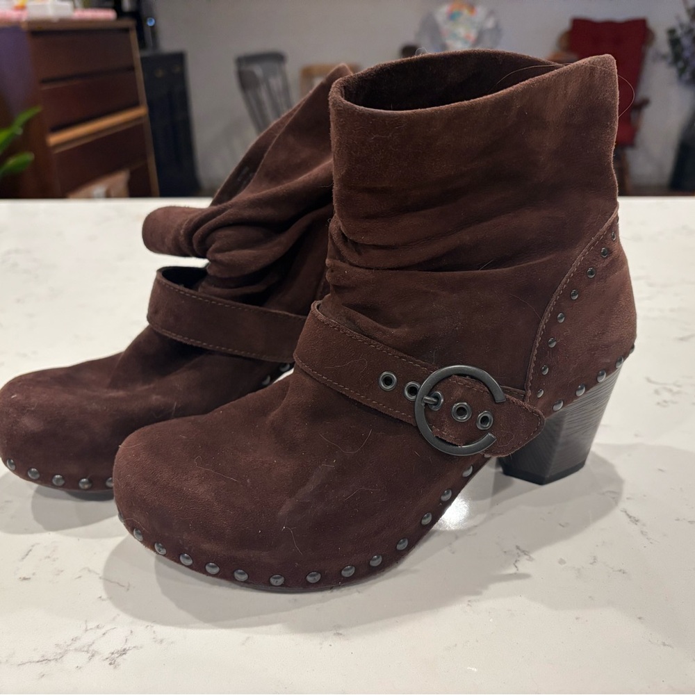 Dansko Brown Heeled Boots with Sturdy Construction
